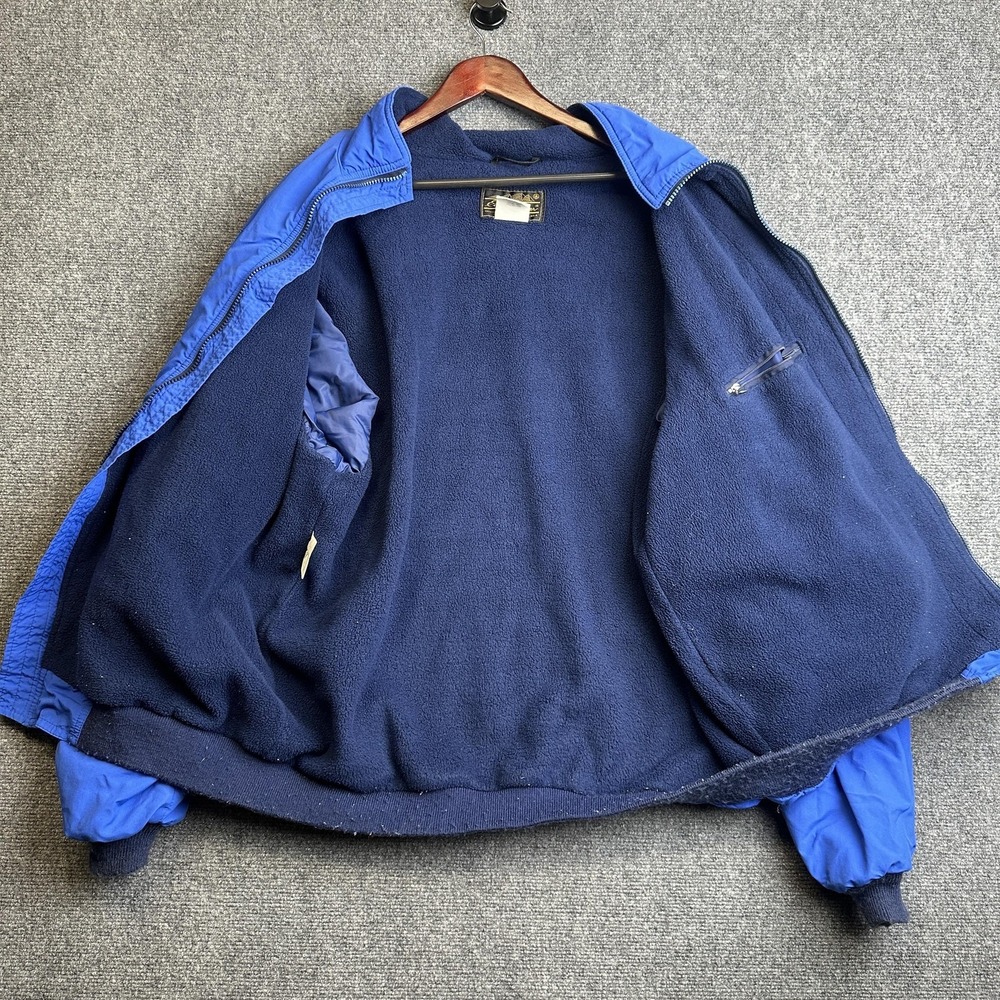 Vintage Eddie Bauer Jacket Mens 2XLT Blue Fleece Lined Bomber Made USA - Picture 6 of 11